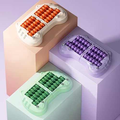 Foot Roller Massager for Plantar Fasciitis Pain Relief, Large Size Under Desk Feet Massage, Manual Acupressure Tool, Eases Pain & Cold Feet, Boosts Circulation, Split Portable & Washable，Purple