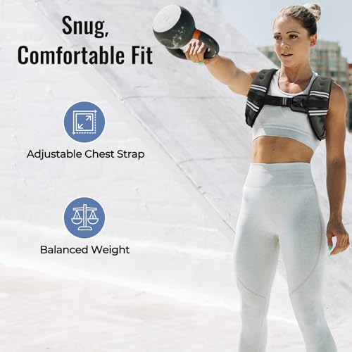 Zeerun Weighted Vest, 6/8/10/12/15/18/20/24/30LB for Men Women - color: Gray, size: 8 Lb