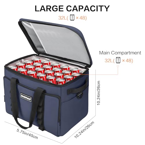 Hulongo Soft Sided Insulated Cooler Bag, 32L - color: blue
