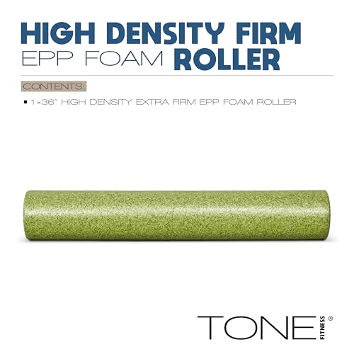 TONE Fitness Firm High-Density Foam Roller for Exercise, Massage & Recovery - color: Green, size: 36 Inch