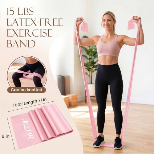 JELUTAR Pilates Kit for Women Home Workout, Pilates Equipment Set - color: Pink