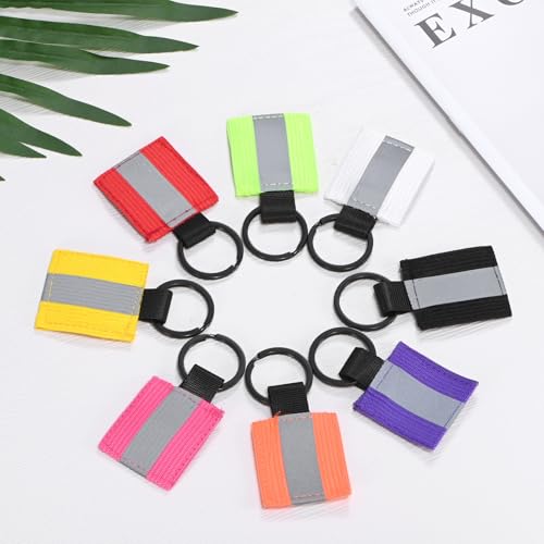 Safety Reflector Pendant, Fabric Reflective Safety Keychain Gear for Backpack & Running & Cycling - color: Fluorescent Green