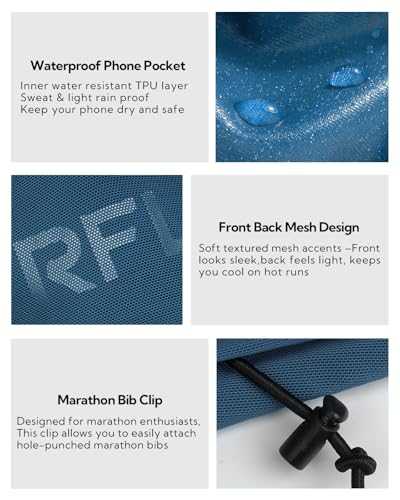 WATERFLY Running Belt Fanny Pack, Runner Race Belt with Bib Clip Dark Blue - color: Dark Blue