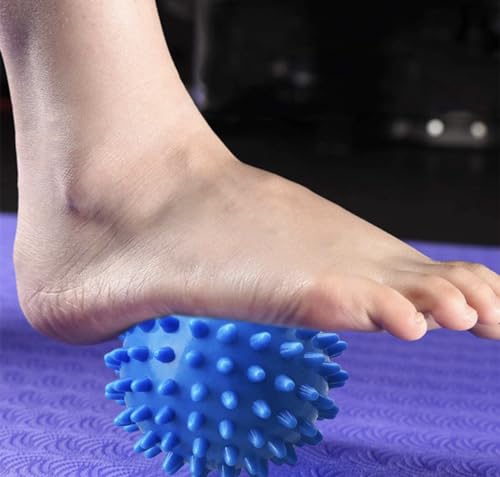 Massage Balls for Feet, Back, Hands, Muscles- Firm Medium, and Soft Spiked Massagers for Plantar Fascitis, Exercise, Neuro-Balance, Physical Therapy, 9cm/7.5cm/6.5cm