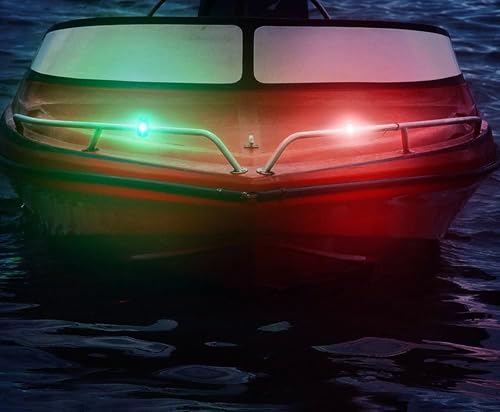 Amzonly 4Pack Kayak Lights with IPX8 Fish-shaped Waterproof Bag, Battery Operated Navigation Lights for Night Kayaking, Clip on for Paddle board, Pontoon Boat, Dinghy, Canoe, Jetski, Kayak Accessories - color: 02 2Green-2Red
