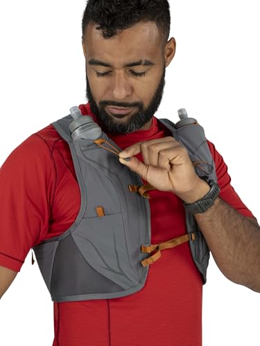 Osprey Duro LT Men's Running Hydration Vest with Hydraulics Soft Flasks - color: Phantom Grey/Toffee Orange