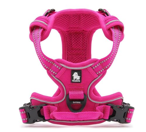 TRUE LOVE Adjustable No-Pull Dog Harness Reflective Vest, Fushcia, XS - color: Fushcia, size: XS