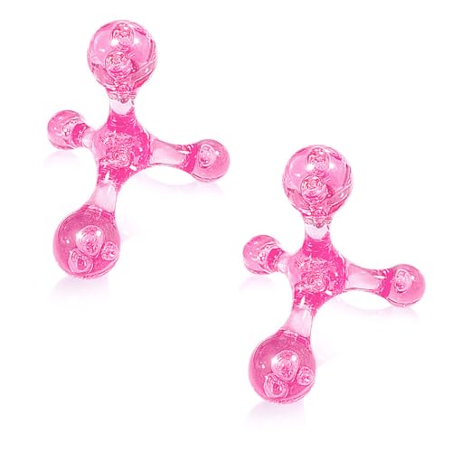 Manual Trigger Point Massage Tool, 2 Pcs 4 Knob Massager Deep Tissue Manual Massager Pressure Point Palm Massage Tool Handheld Back Massagers for Muscle Pain Stress Relief (Pink) - color: Pink