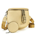 Montana West Crossbody Bag for Women, Vegan Leather Bum Bag with Coin Purse - color: Gold