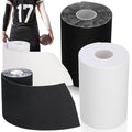 Jenaai 2 Roll Football Turf Tape 33ft Sport Turf Tape, Black and White - color: Black and White
