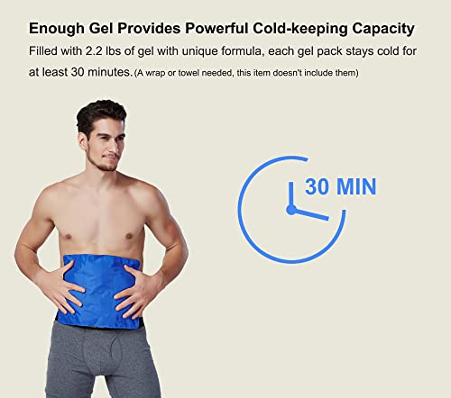 Koo-Care Large Flexible Gel Ice Pack for Injuries Reusable Hot Cold Compress - Fit for Shoulder Arm, Back, Hip, Knee, Shin, Foot Pain Relief, Swelling, Physical Therapy (L, 11" x 14") Pack of 2 - size: 11 x 14 Inch (Pack of 2)