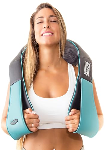 InvoSpa Shiatsu Neck and Back Massager with Heat - Deep Kneading Pillow for Massage - Electric Full Body Massager - color: Blue