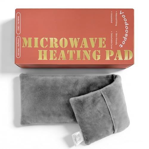 Microwavable Neck Heating Pad with Washable Cover – Unscented Rice Bean Hot Pack for Shoulder, Back, Cramps – Soft Weighted Neck Warmer for Hot/Cold Compress, Sore Muscles & Joints–17.3"×5.3", 1.5 lbs