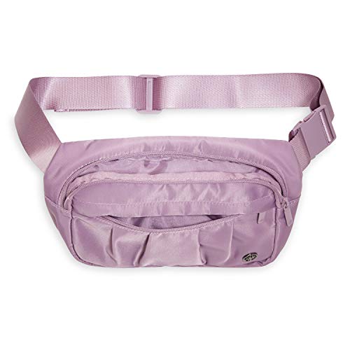 Gaiam Fanny Pack Running Belt Bag - Out & About Waist Pack Cell Phone Holder Exercise Gym Slim Zipper Workout Pouch Jogging Bag, Multi Pocket, Adjustable, Walking, Runner Accessories Women