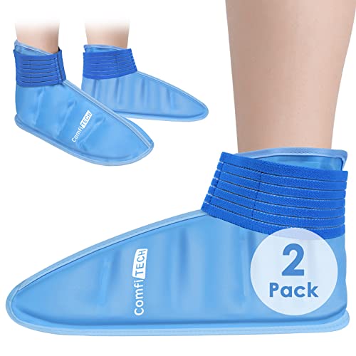ComfiTECH Foot Ice Pack Wrap for Feet, Cooling Boot for Ankle, Cold Heel Pad for Plantar, Medium - size: Medium