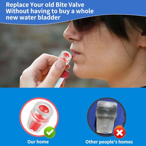 Bite Valve Replacement Mouthpiece Fit for Hydration Pack Bladder Water Backpack and Most Brands(4-Pack), with Shutoff Valve and Tube O-Ring - color: 4 Red