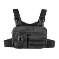 Fitdom Running Chest Pack for Men, Tactical Sports Utility Bag with Pockets - color: Black, style: Locked‑in Comfort