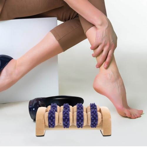 Wooden Foot Massager Roller Manual 5.51X4.72X2.16 inch