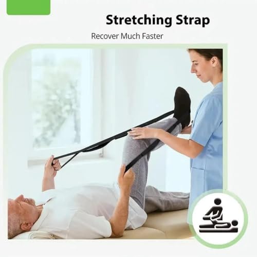 10 Loops Stretching Strap Yoga Strap for Home Workout, Exercise, Pilates and Gymnastics, Non-Elastic Stretch Bands for Women & Men - color: Blue