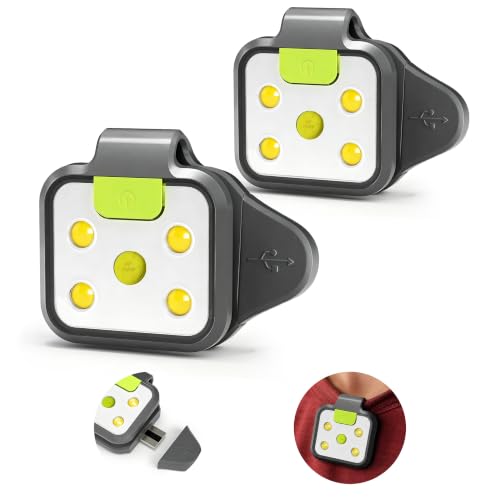 HOKOILN LED Winter Running Light with Hat Clip, Rechargeable Clip-on Running Light - color: Green