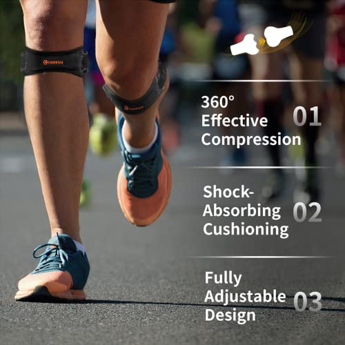 CAMBIVO 2 Pack Patella Tendon Knee Straps, Knee Brace for Women & Men with Extra Straps, Patella Bands for Pain Relief, Osgood Schlatter, Jumper’s Knee, Tendonitis, Running, Basketball, Volleyball - color: Orange
