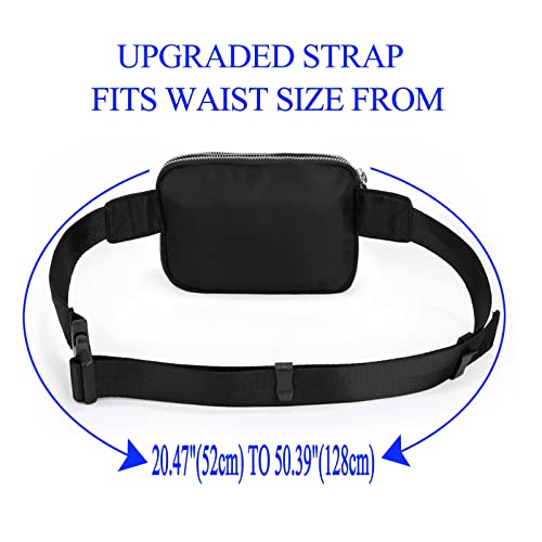 UTO Fanny Pack Crossbody Belt Purse Chest Waist Hip Travel Hiking Bumbag - color: 0759 Nylon Black New Strap