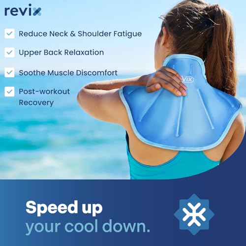 REVIX Ice Pack for Shoulders and Neck, Shoulder Ice Pack for Back Relief - style: Neck & Shoulder Blue