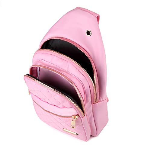 AOSTIHOT Crossbody Sling Bag Small Sling Backpack for Women, Chest Daypack Crossbody Shoulder for Travel Sport Running Hiking Pink - color: Pink