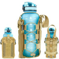 Molle Water Bottle Holder Pouches 16 24 32 40 64 oz Adjustable Capacity - color: Brown, style: Enhanced