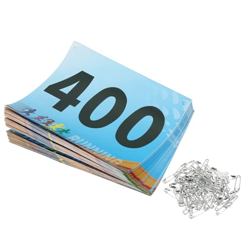 PATIKIL Tearproof Running Bib Numbers, Race Competitor Numbers - size: 7x6 Inch, style: 301-400