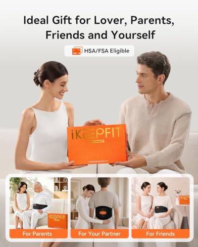 IKEEPFIT Portable Heating Pad for Back Pain Relief, FSA Eligible HSA Gift - color: A-black