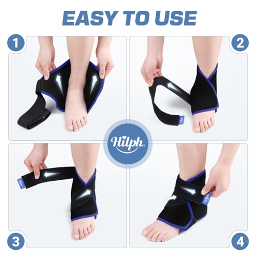 Hilph Ankle Heel Ice Pack Wrap for Swelling, Achilles Tendonitis, Sprain - style: B-Black(1 Pack)