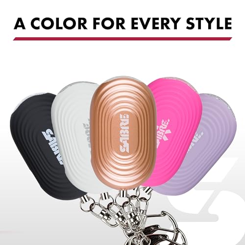 SABRE 2-in-1 Personal Alarm with LED Light, 130dB Personal Safety Siren, Snap Hook for Instant Access, 1,250 Foot (381 Meters) Range, Compact Design for Easy Attachment to Purse, Bag, or Keys - color: Lavender