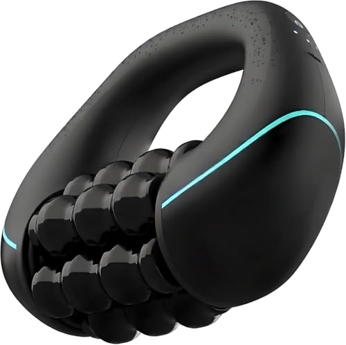 Electric Handheld Rolling Massager, Percussive Massager Targeting Knots with Pain Relieve Deep Tissue, 3-Speed Spin Vibrating Roller Massage for Back, Shoulders, Legs, Neck,Arms