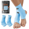 eYotto Ankle Compression Sleeve, Ankle Brace Socks for Men & Women (1 Pair) - color: Light Blue, size: X-Large
