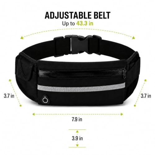Sport Waist Pack Hydration Running Belt with Water Bottle Holder - color: Green