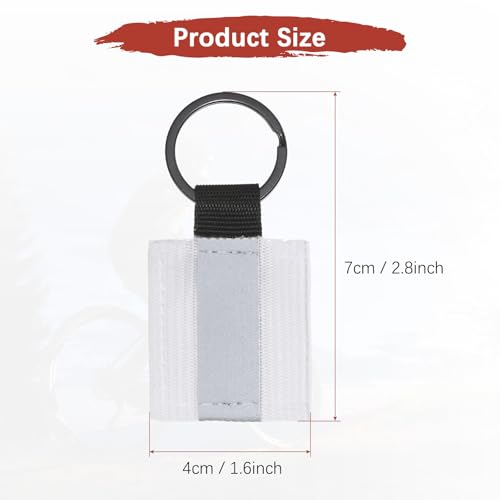 Safety Reflector Pendants, Fabric Reflective Safety Keychain Gear for Backpack & Running & Cycling - color: White