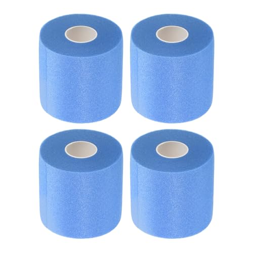 PATIKIL Foam Pre Wrap Athletic Tape 2.75 Inch x 30 Yards, 4 Rolls Non-Adhesive Prewrap Headbands for Hair Soccer Sport Wrists Elbows Knees Ankles, Sapphire Blue - color: Sapphire Blue