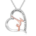 PROESS Tennis/Basketball/Soccer/Gymnastics/Running/Golf/Barbell Necklace 925 Sterling Silver Sports Pendant Inspirational Jewelry Gifts for Women - style: Gymnastics
