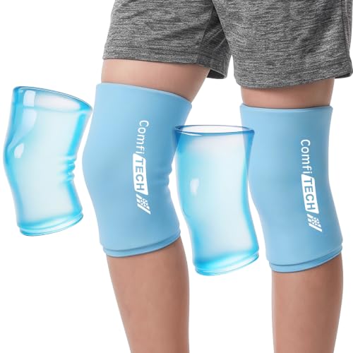 ComfiTECH Youth Knee Gel Ice Pack Wrap Sleeves, 2 Packs, S - size: Small