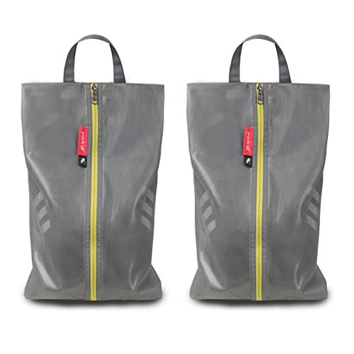 pack all Plus-Sized Shoe Bag for Travel, Water-Resistant Shoe Pouch - color: Plus-Grey, style: 2 Pack