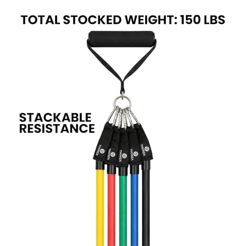 Thorza 11-Piece Tube Resistance Bands Set, Full Body Strength Training