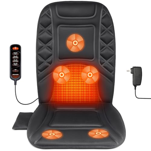 CARSHION Back Massager with Heat,Heated Seat Cover Cushion - color: Black
