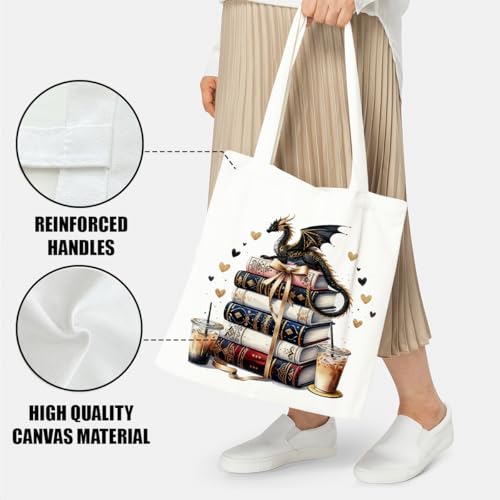 Canvas Tote Bag Gift for Women Girls Friends Shopping Beach Vacation Canvas Tote Bag - color: Dragon