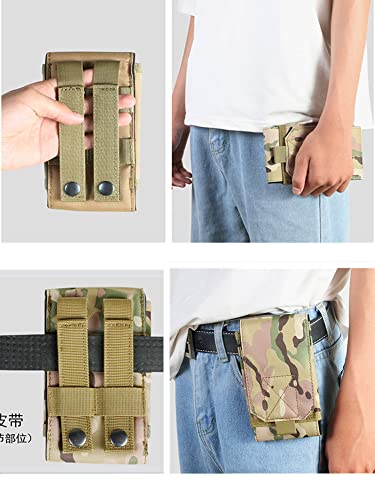 Tactical MOLLE Smartphone Holster, Universal Army Mobile Phone Belt Pouch EDC Security Pack Carry Accessory Kit Blowout Pouch Belt Loops Waist Bag Case for iPhone SE 5S Samsung Galaxy S4 mini - color: #E (Small)