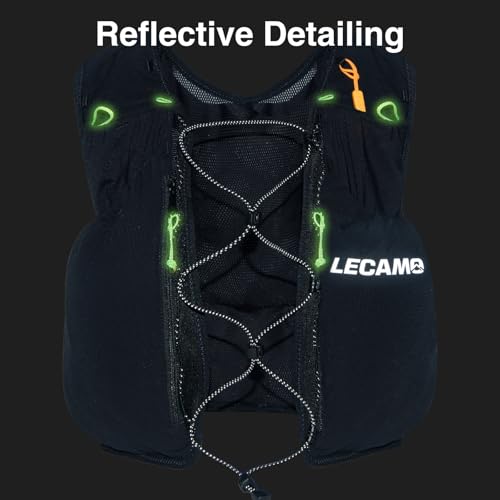 ROOT5 Running Hydration Vest 5L with 2 x 500ml Soft Flasks, Lightweight Running Vest with Water Bottles for Men and Women, Trail Running Pack - color: Black, size: L（2 Soft Flask）
