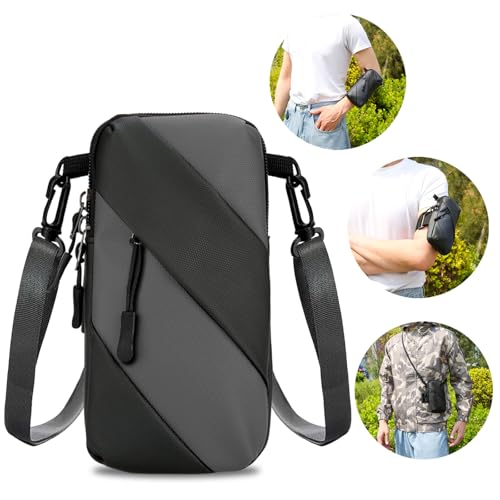 Armband Cell Phone Holder for Running,Crossbody Shoulder Holsters Bag with Arm Band for Women Men Kids,iPhone 15 14 13 12 11 Pro Max Xs Xr 8 7 6S 6 Plus SE Mini Galaxy Workout Walking Gym Arm Bags - color: Gray
