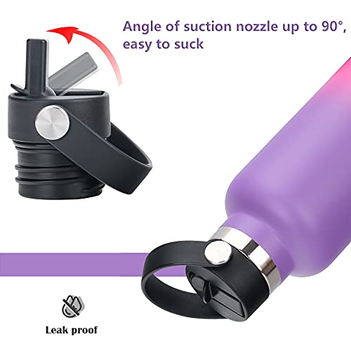 Straw lid for Hydroflask Standard Mouth Water Bottle,Straw Lid Flexible Handle Fit Hydro Flask Standard Mouth 12 18 21 24oz, Sports Straw Cap Flip Top Lid Accessories( - color: Black 9