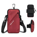 Cell Phone Holder Arm Band, Small Crossbody Shoulder Holsters Bag with Armband, Fits iPhone and All Cell Phones, Use for Running, Walking, Hiking & Biking (Plus Size,Red) - color: Red