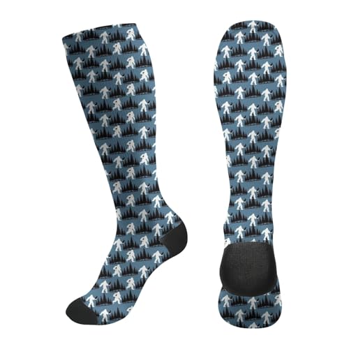 FREEHOTU Compression Knee High Socks for Women/Men Circulation 15-20 Mmhg - color: Bigfoots With Cats